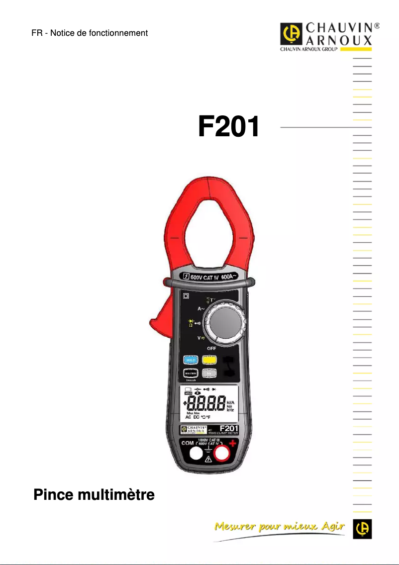 First page image of the manual for F201