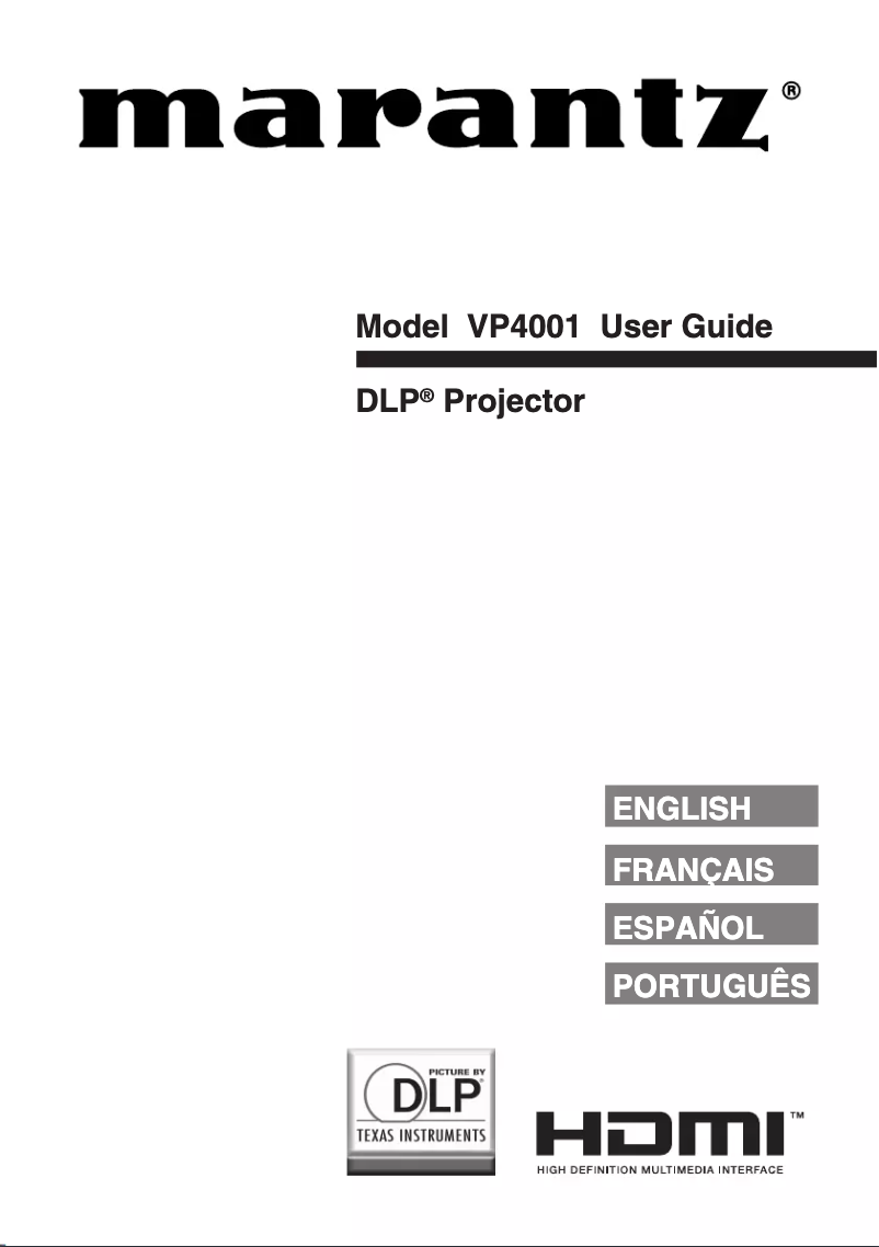 Page 1 of the manual User Manual Marantz VP4001