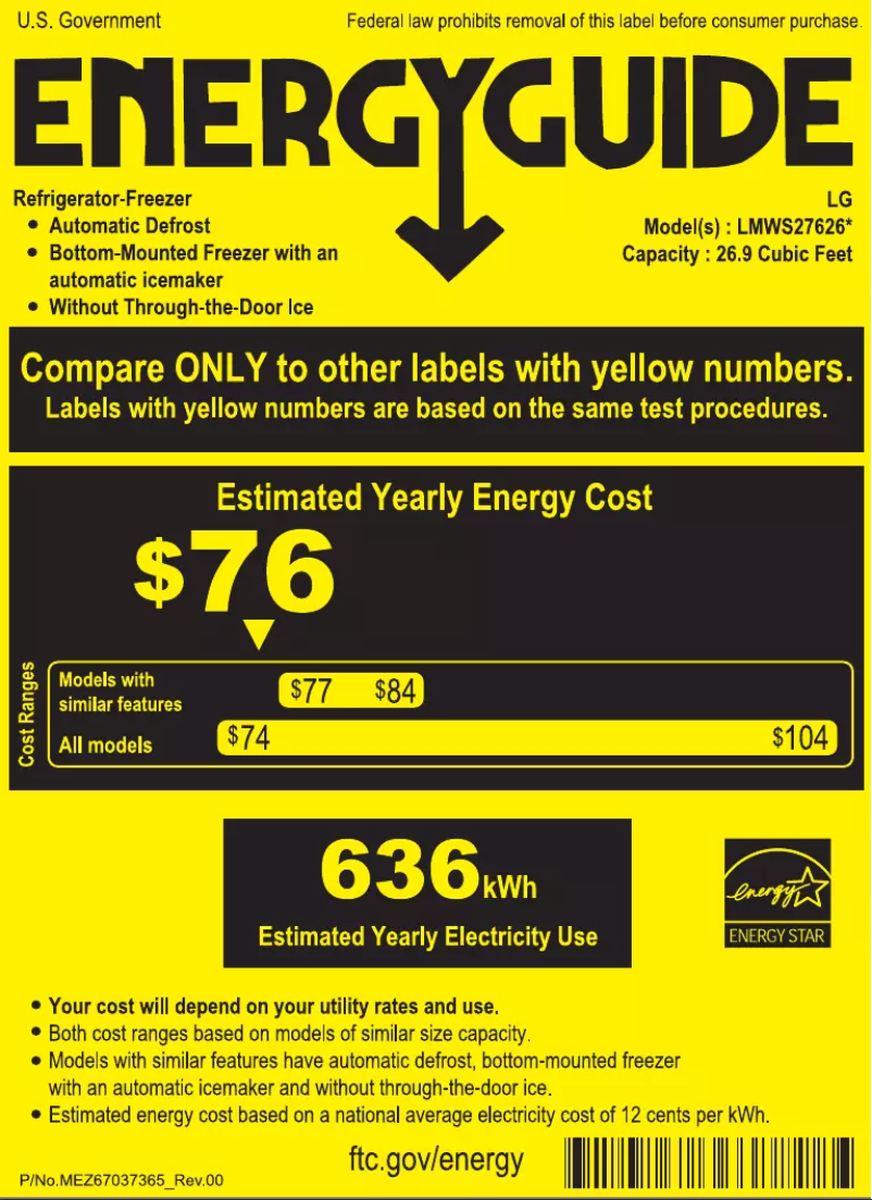First page image of the manual for LMWS27626S