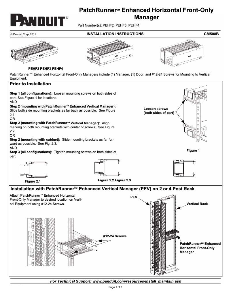 First page image of the manual for PEHF3