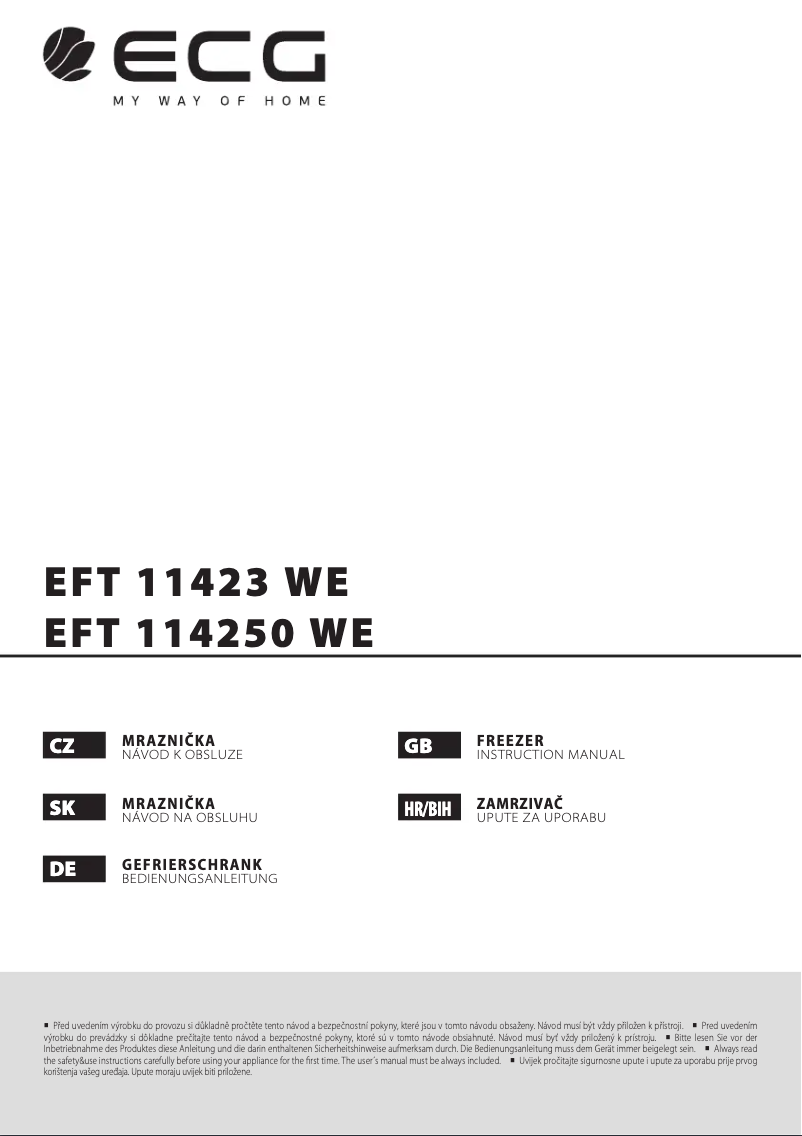 Page 1 of the manual User Manual ECG EFT 114250 WE