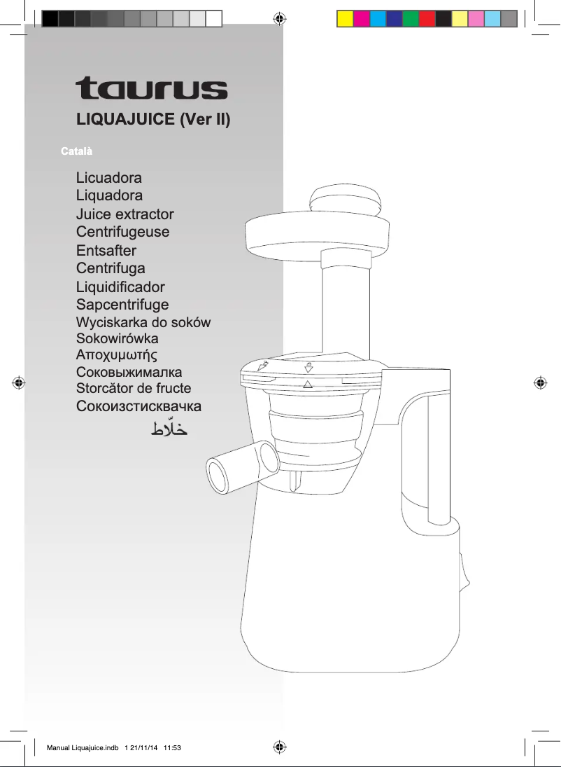 Page 1 of the manual User Manual Taurus LIQUAJUICE (Ver II)