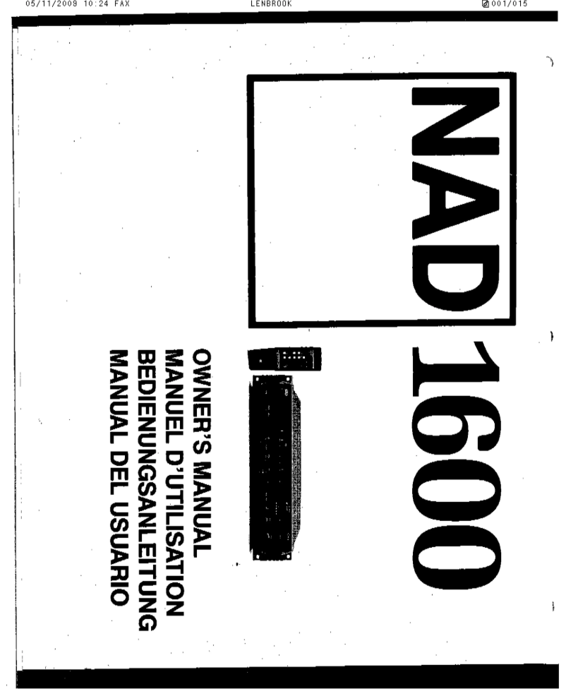 First page image of the manual for 1600