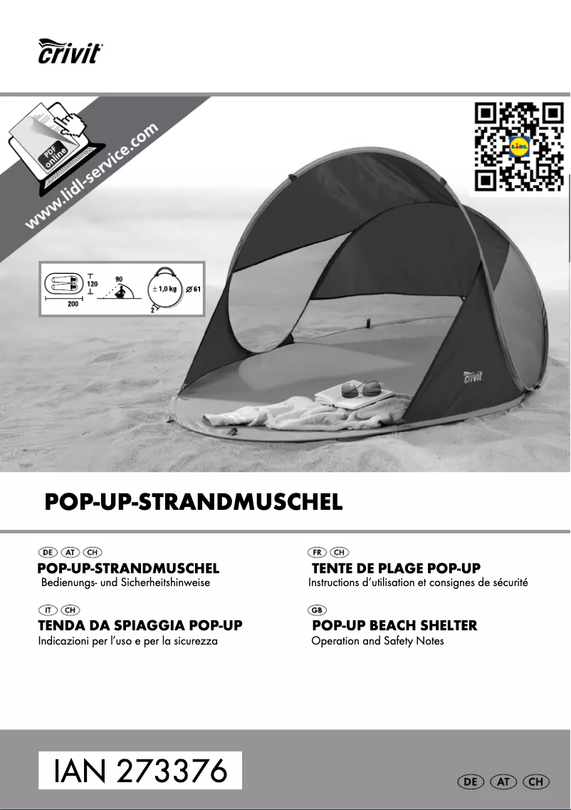 First page image of the manual for IAN 273376