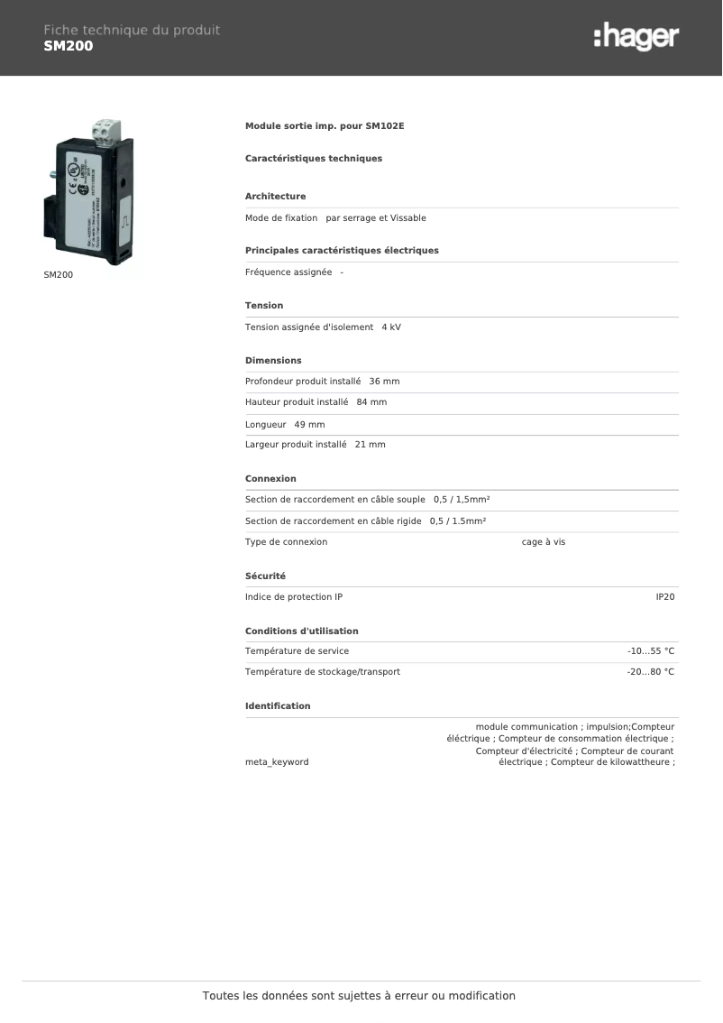 First page image of the manual for SM200