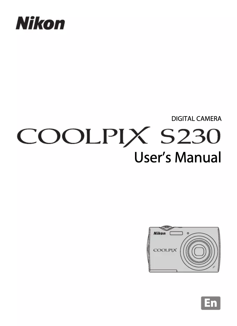 Page 1 of the manual User Manual Nikon Coolpix S230