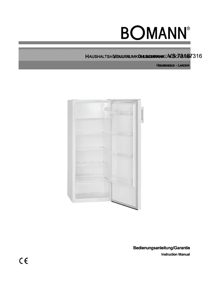 Page 1 of the manual User Manual Bomann VS 7316 IX