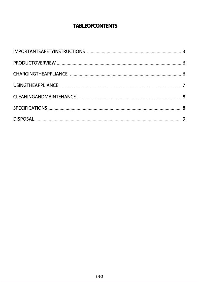 Page 1 of the manual User Manual Thomson TH3HYDRO