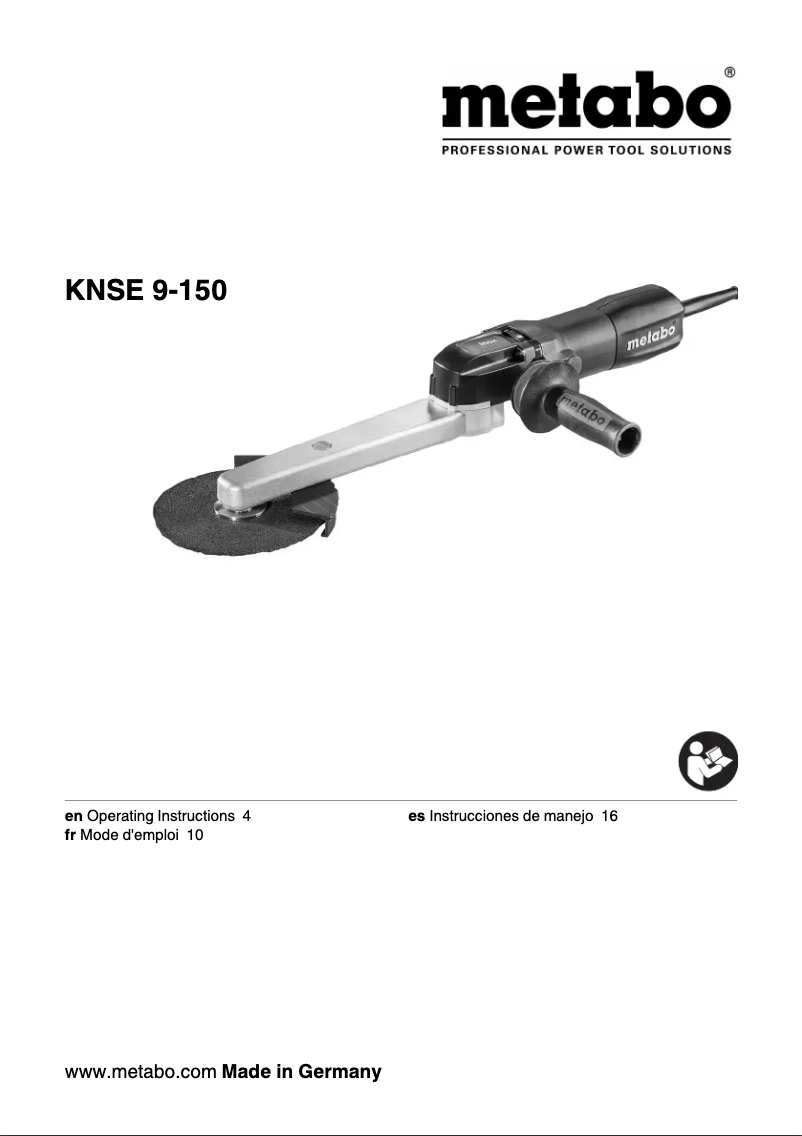Page 1 of the manual User Manual Metabo KNSE 9-150