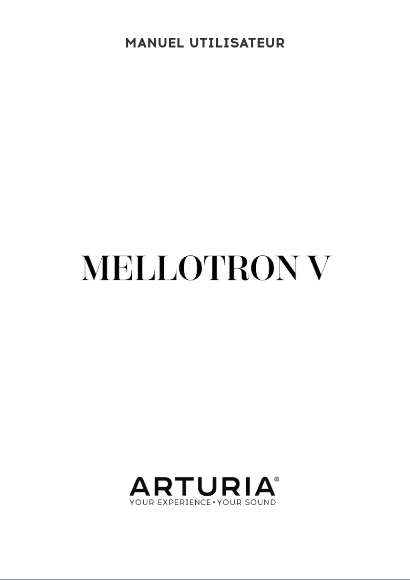 Page 1 of the manual User Manual Arturia Mellotron V