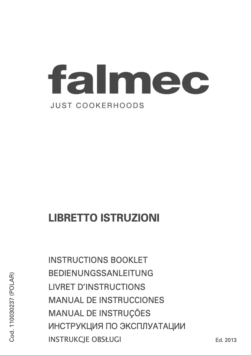 Page 1 of the manual Instruction Manual Falmec Polar Light