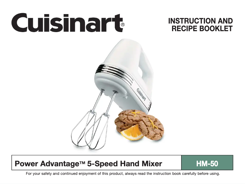 Page 1 of the manual User Manual Cuisinart HM-50OR