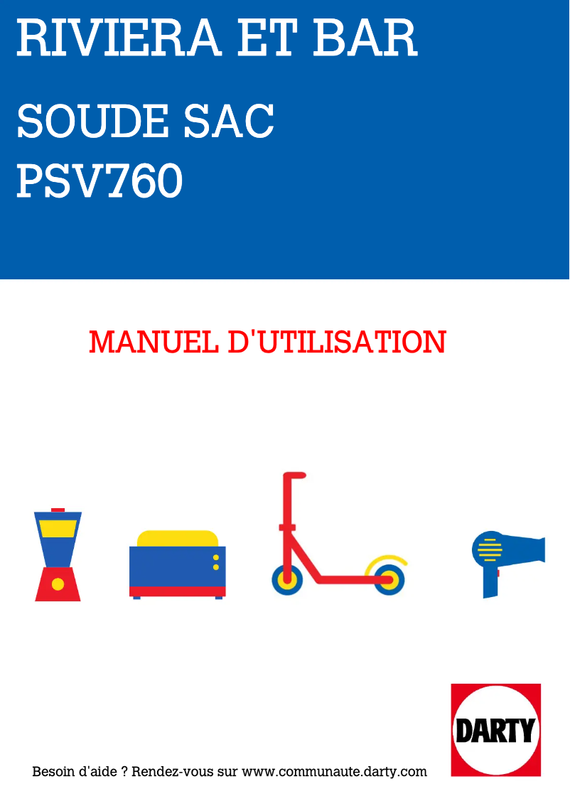 First page image of the manual for PSV760