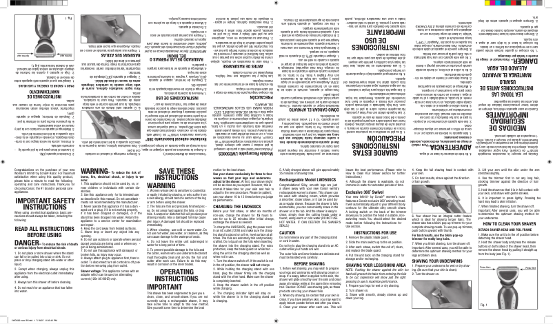 First page image of the manual for LWD500CS