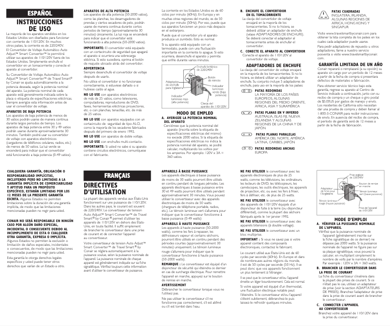 Page 1 of the manual User Manual Conair PS200X