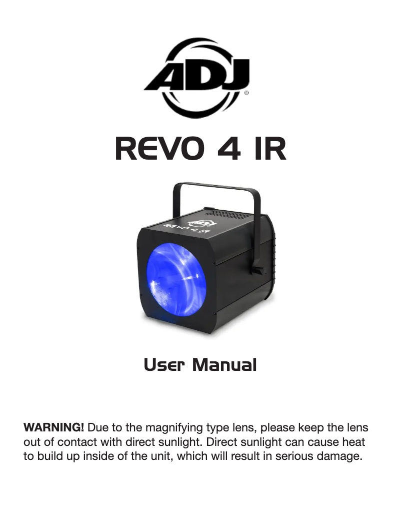 First page image of the manual for Revo 4 IR