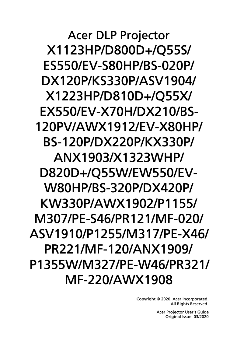 First page image of the manual for DX210