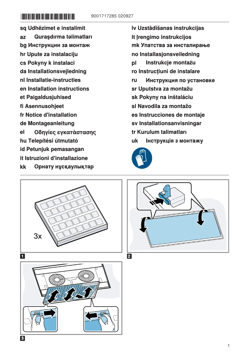 Page 1 of the manual Installation Guide Gaggenau AA200122