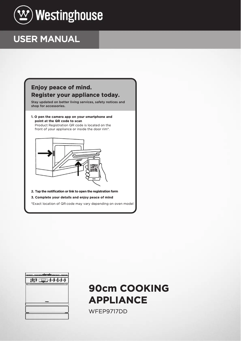 First page image of the manual for WFEP9717DD