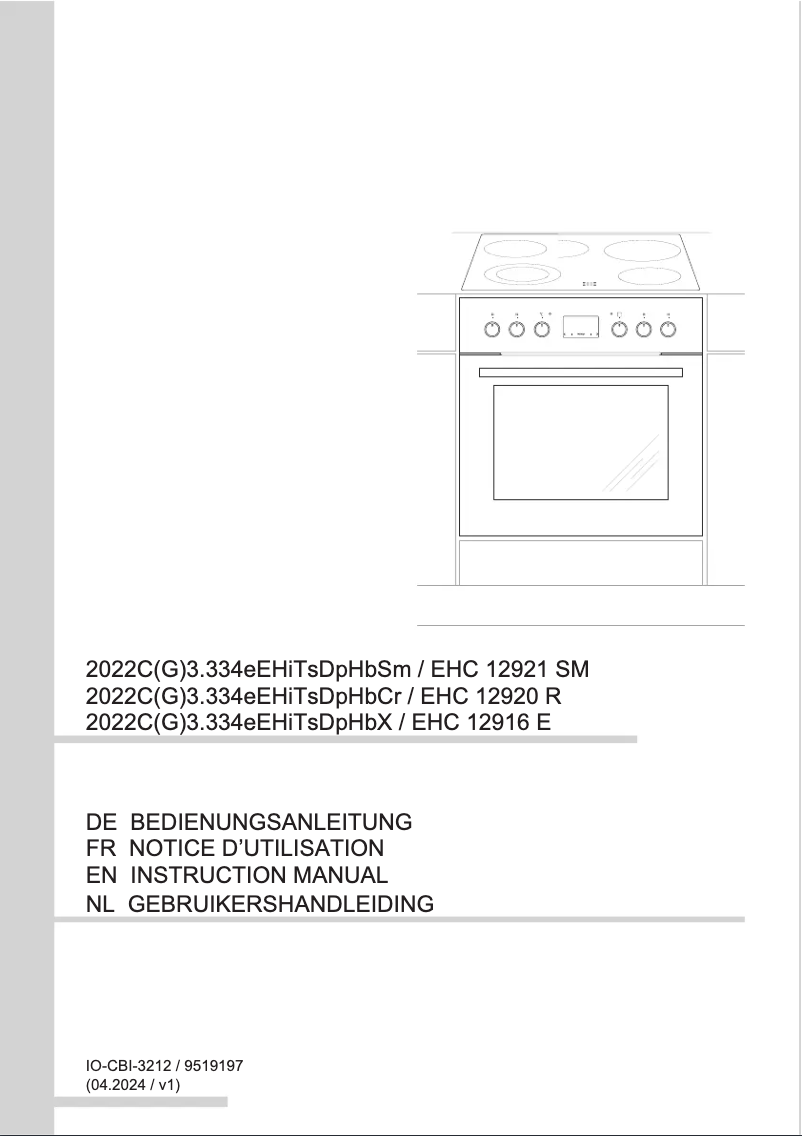 First page image of the manual for EHC 12916 E