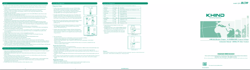 Page 1 of the manual User Manual Khind BLC99