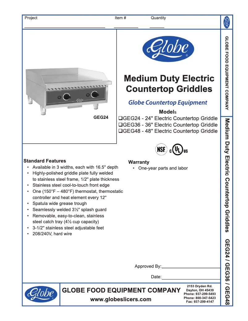 First page image of the manual for GEG24