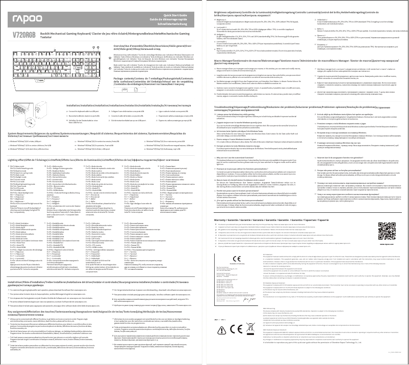 Page 1 of the manual User Manual Rapoo V720 RGB