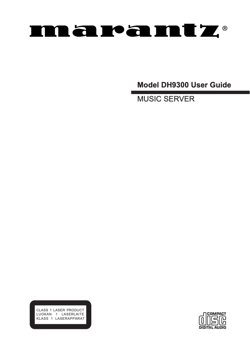 First page image of the manual for DH9300