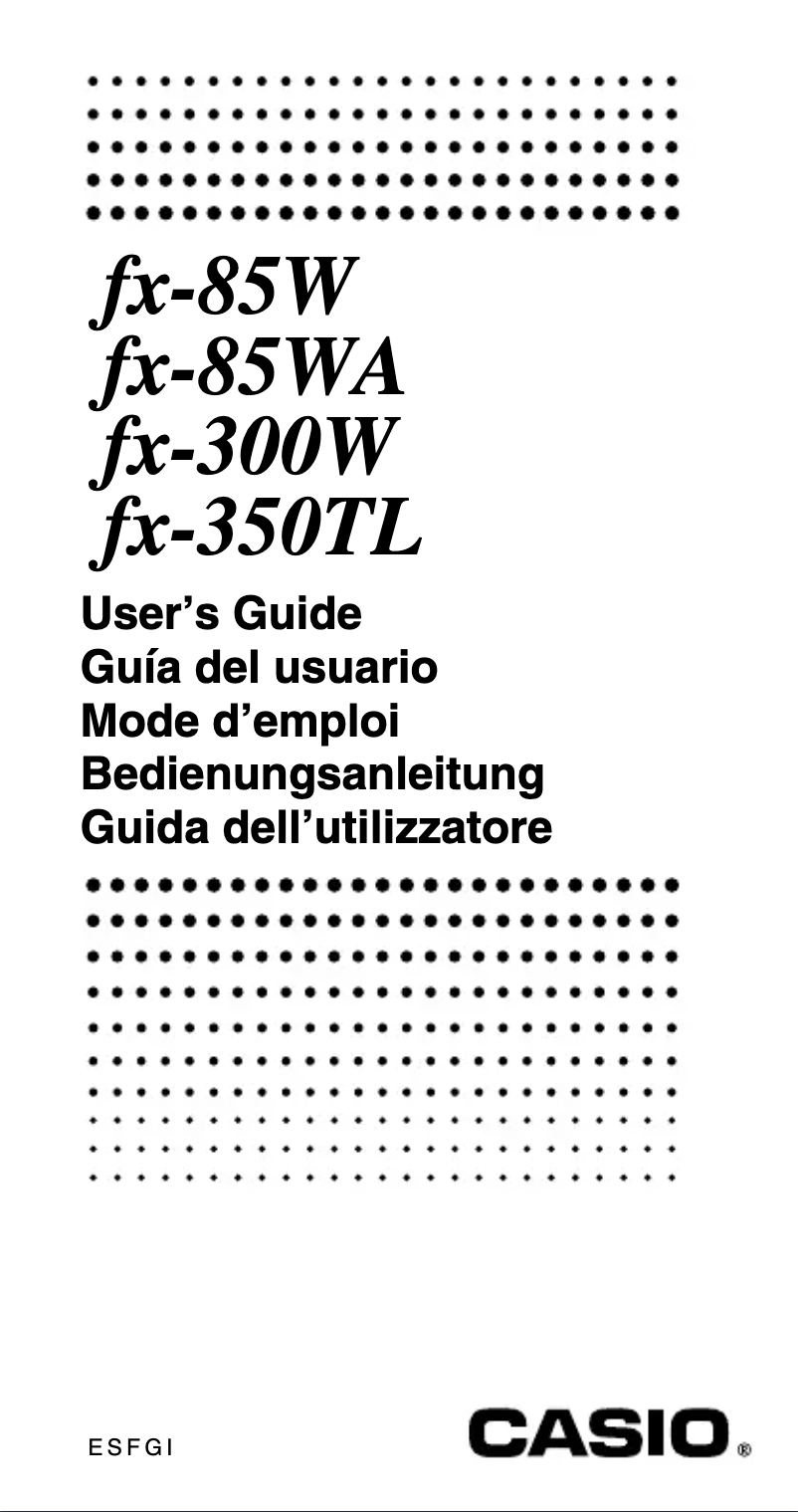 First page image of the manual for FX-300W