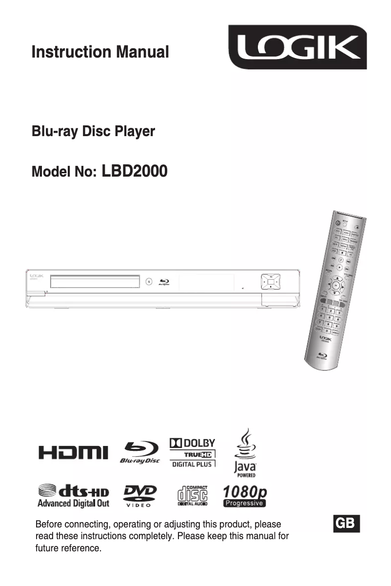 First page image of the manual for LBD2000