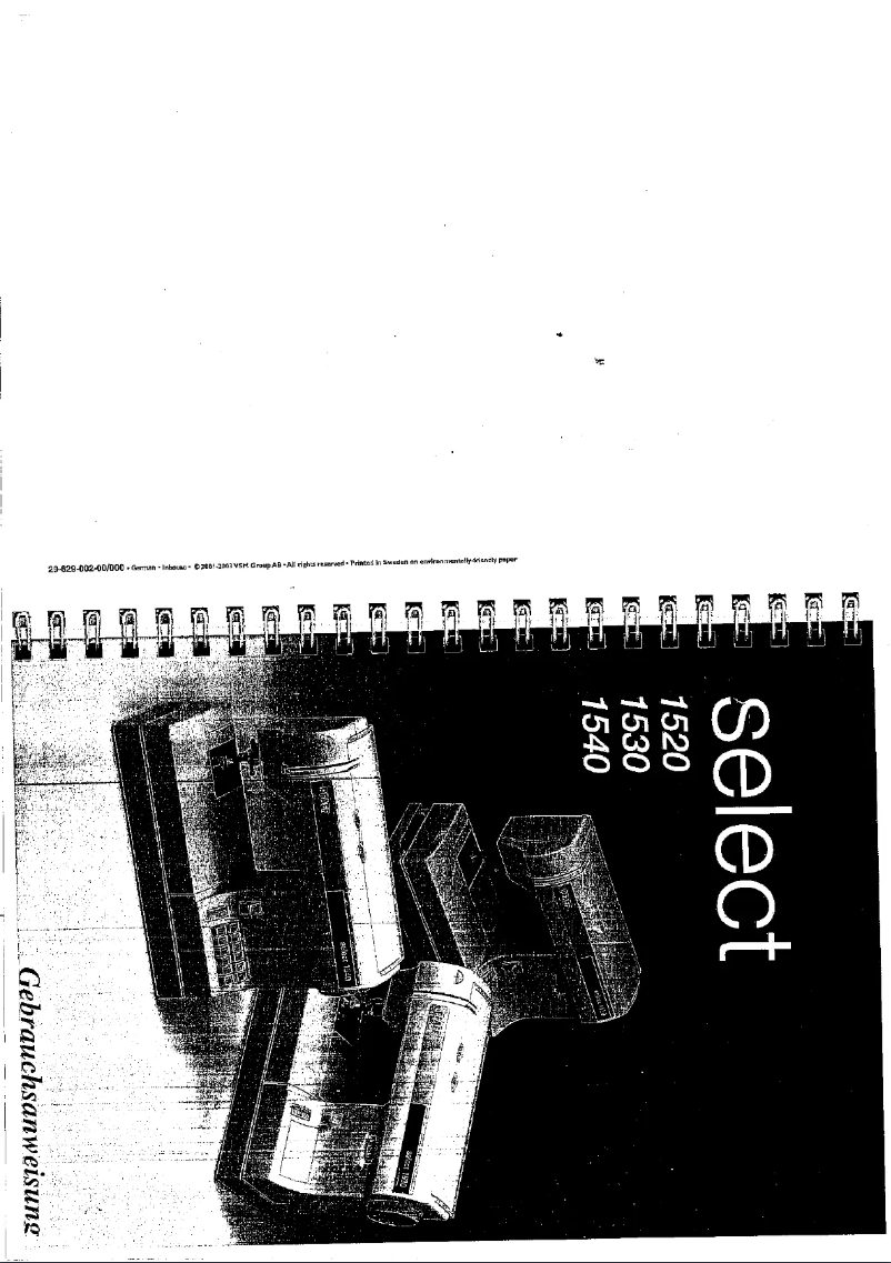 First page image of the manual for select 1540