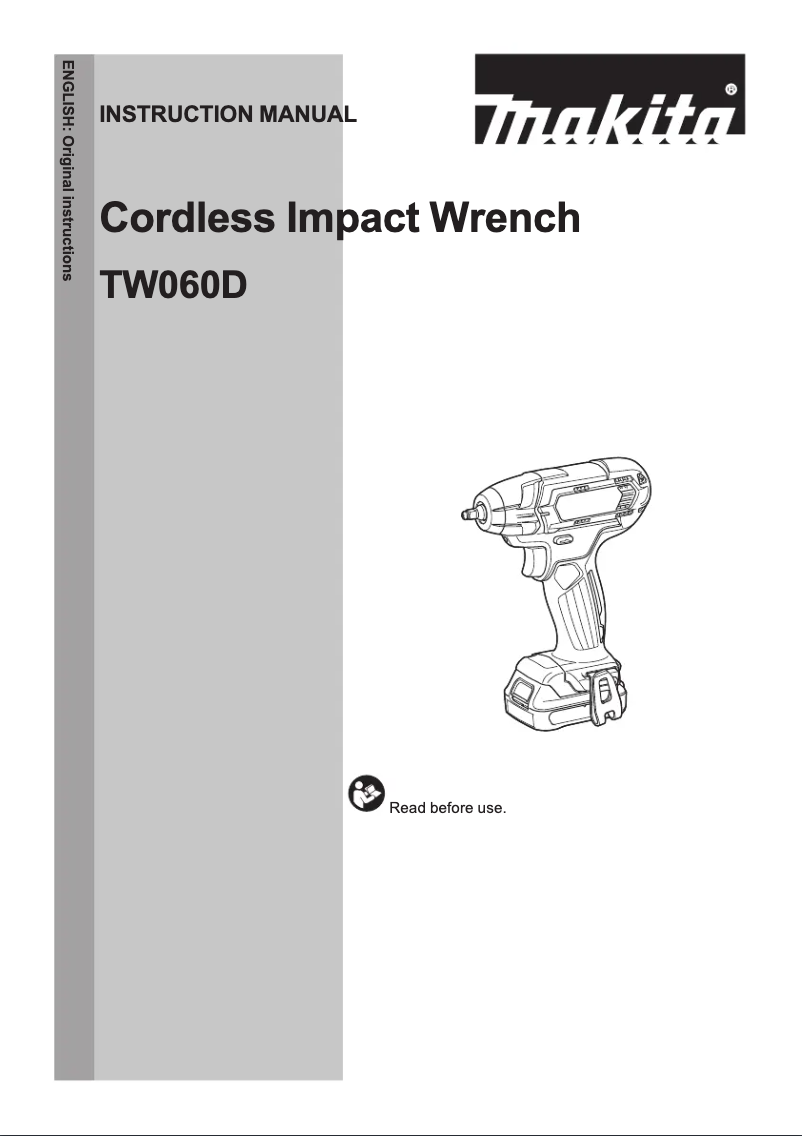 First page image of the manual for TW060DWAE