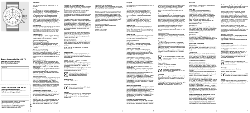 Page 1 of the manual User Manual Braun AW75