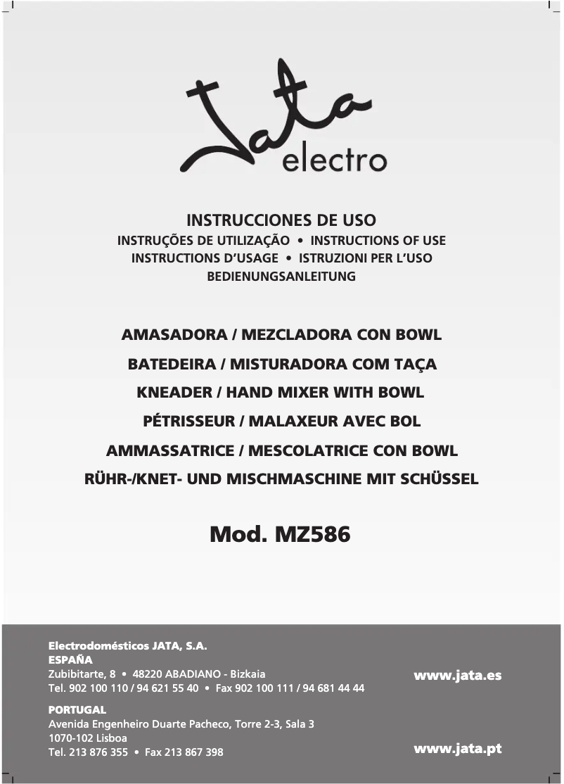 First page image of the manual for MZ586