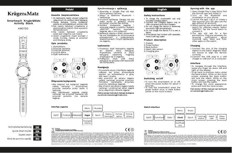 Page 1 of the manual User Manual Krüger&Matz KM0720