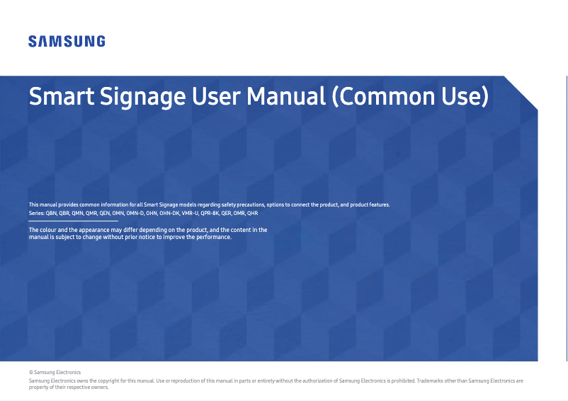 First page image of the manual for LH65QHREBGC