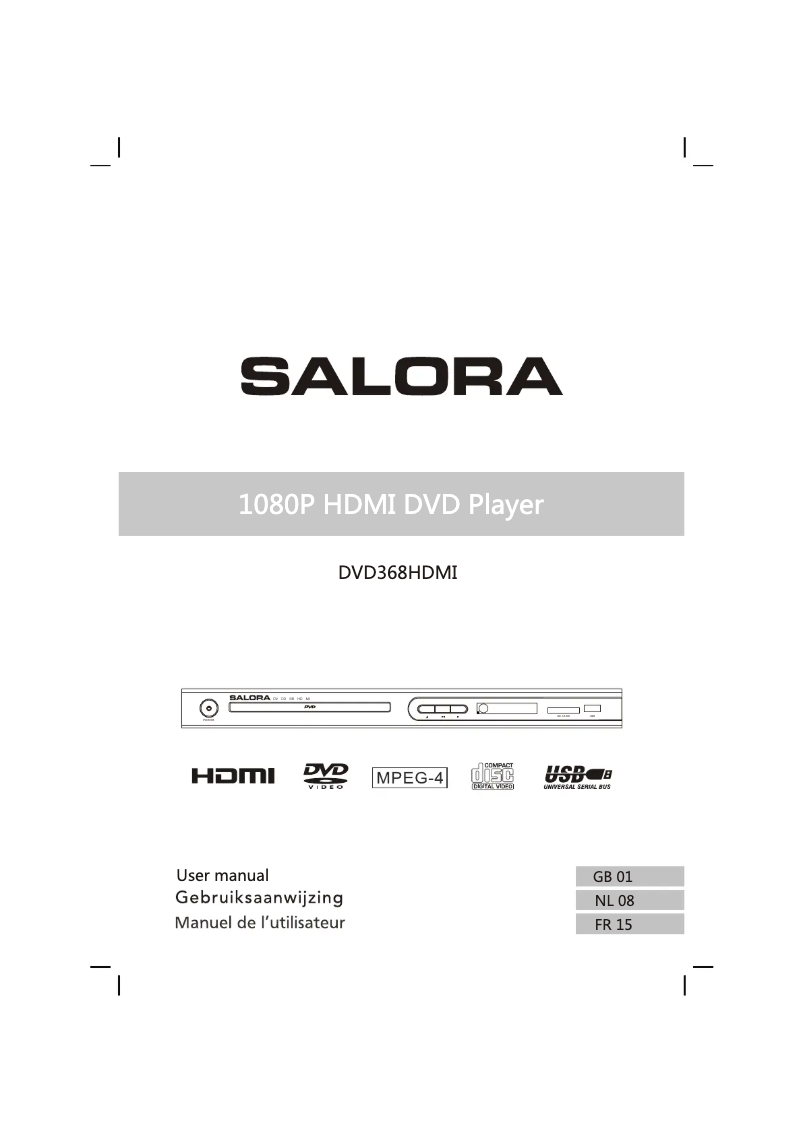 Page 1 of the manual User Manual Salora DVD368HDMI