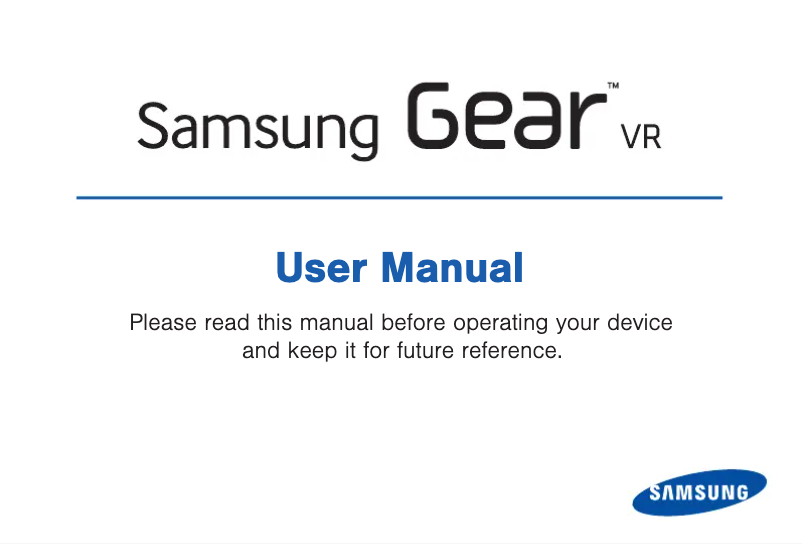 Page 1 of the manual User Manual Samsung Gear VR 2