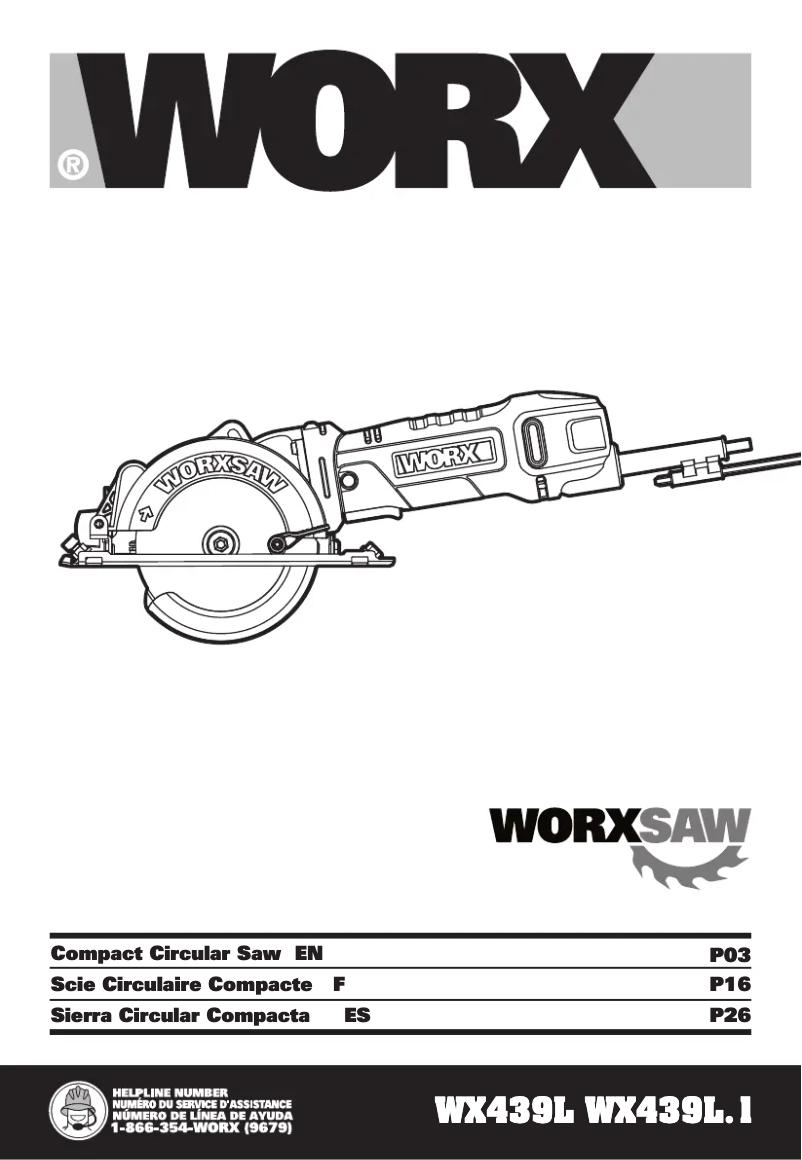 Page 1 of the manual User Manual Worx WX439L