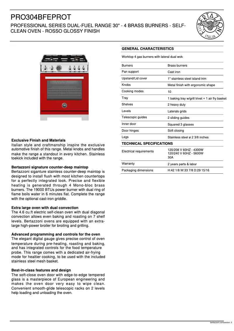 First page image of the manual for PRO304BFEPROT