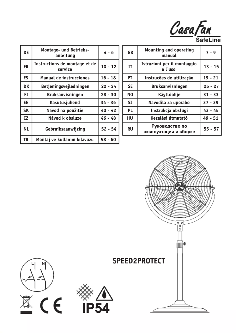 First page image of the manual for SPEED2PROTECT