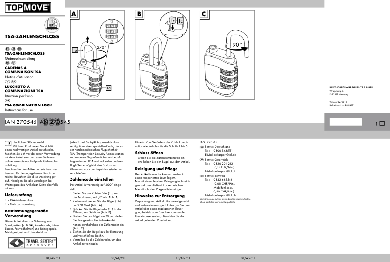First page image of the manual for IAN 270545
