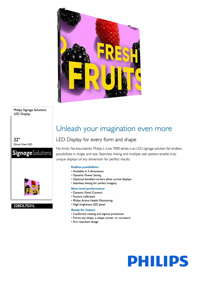 First page image of the manual for 22BDL7531L