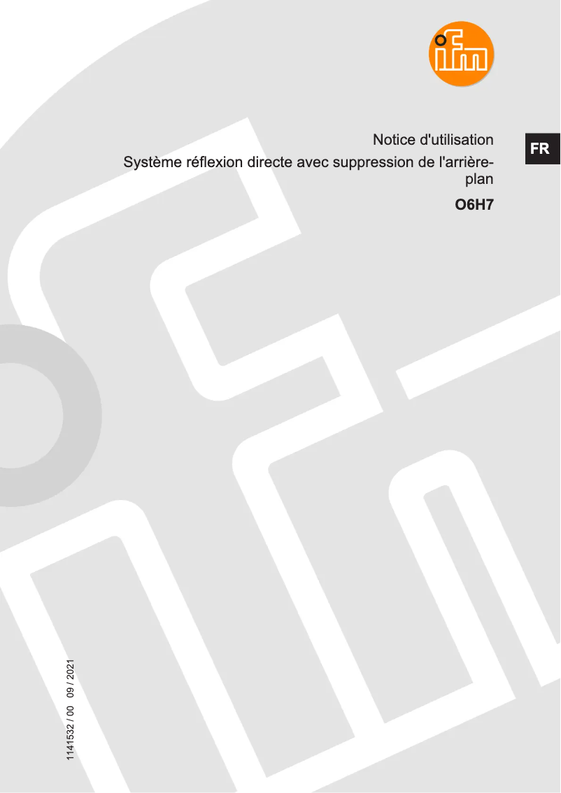 Page 1 of the manual User Manual IFM O6H700