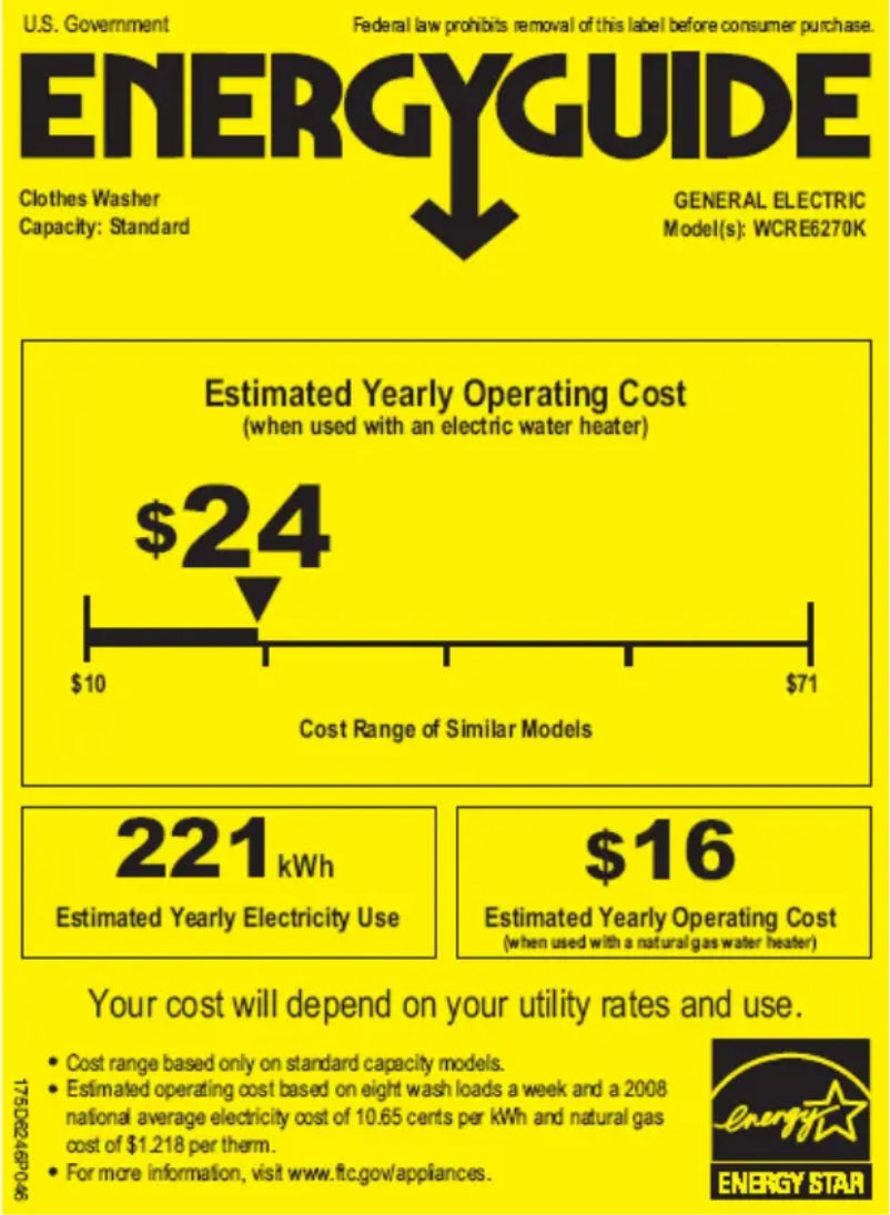 First page image of the manual for WCRE6270KWW
