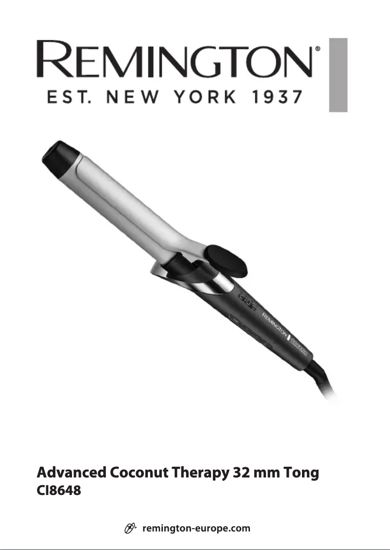 Page 1 of the manual User Manual Remington Advanced Coconut Therapy CI8648