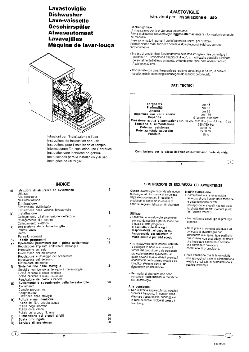 Page 1 of the manual User Manual Candy A 76/1 UK