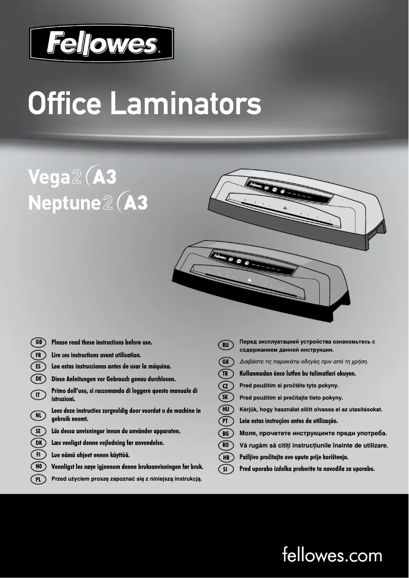 Page 1 of the manual User Manual Fellowes Vega 2