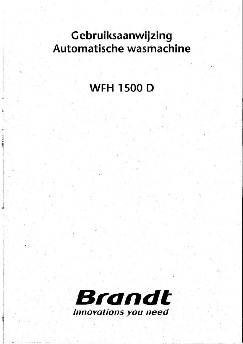 Page 1 of the manual User Manual Brandt WFH1500D