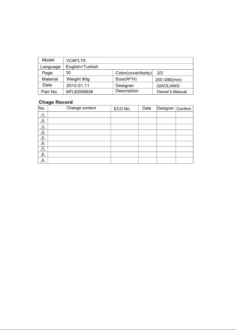 Page 1 of the manual User Manual LG VC4920NHTQS